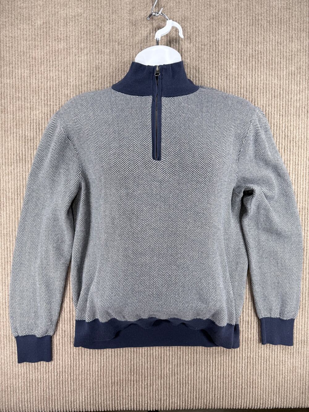 J.Crew Factory Herringbone Half Zip Cotton Pullover